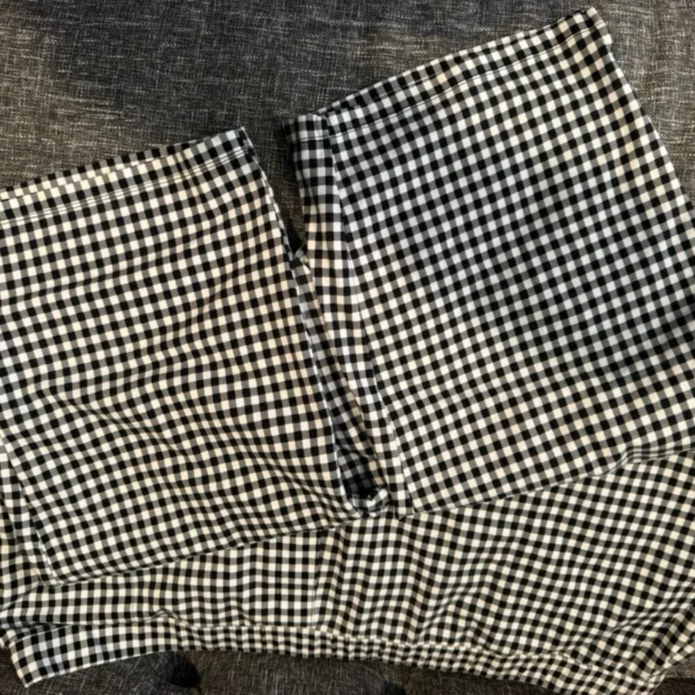 Susan Graver Weekend Pants Womens 3X Black White Gingham Pull On Cropped Stretch - Picture 5 of 5